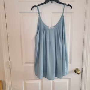 Zenana Outfitters Light Green Pleated Spaghetti Strap Top